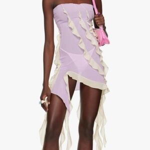 Purple + White Mesh Top